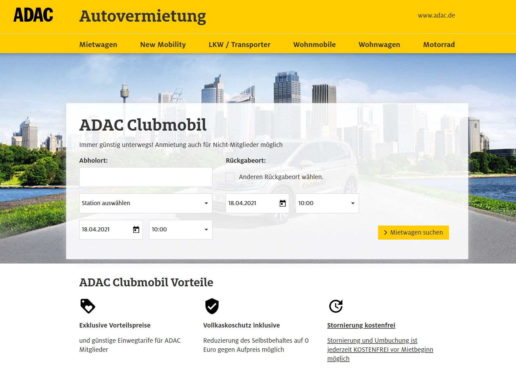 ADAC Clubmobil Vorteile